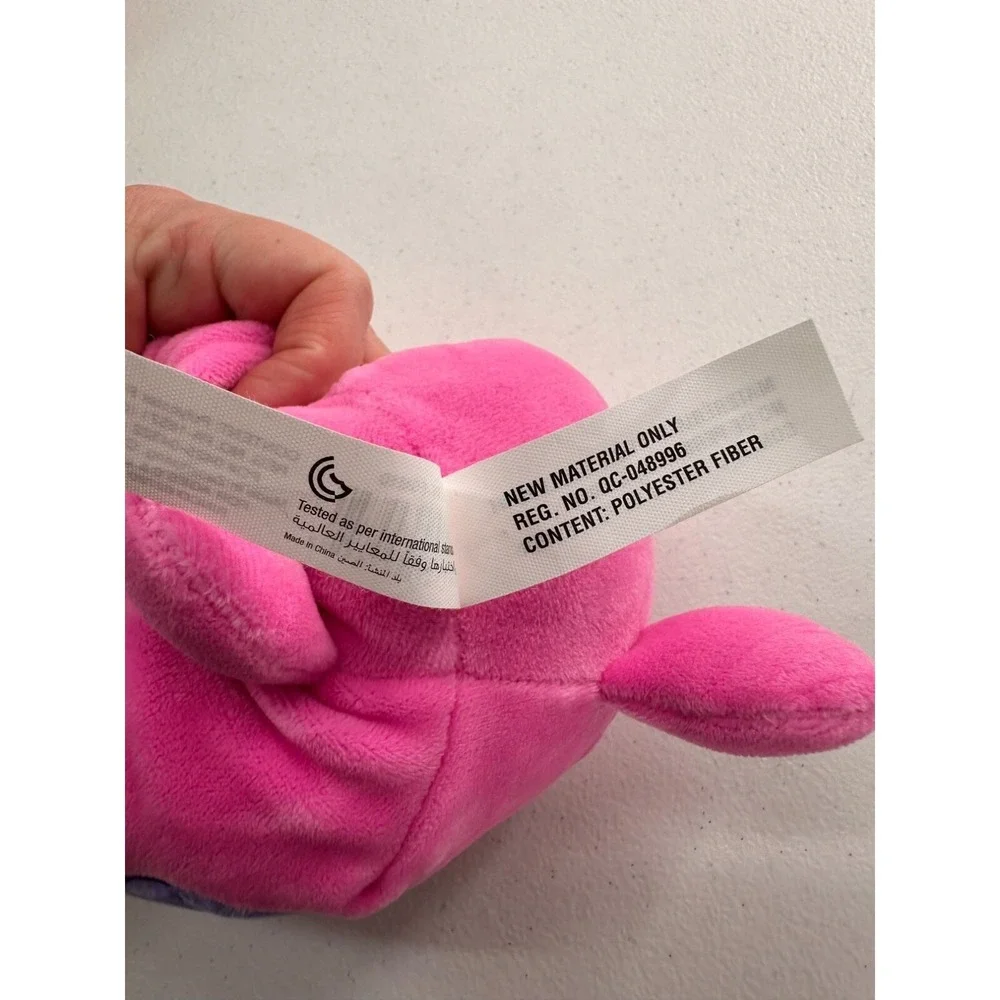 Pink Plush Monster Toy Horn &‎ Funny Face Design Squishy Baby Stuffed Animal